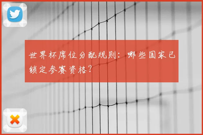 世界杯席位分配规则：哪些国家已锁定参赛资格？